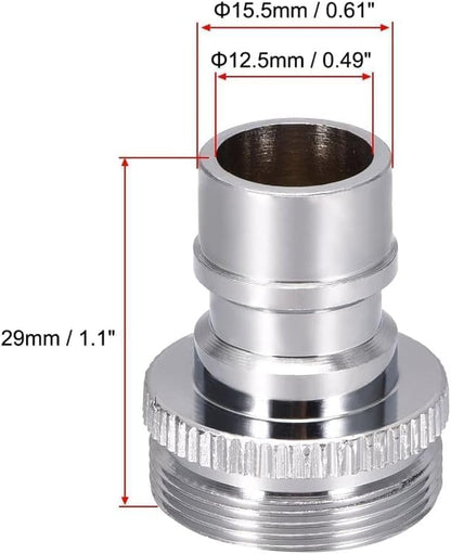 Universal Faucet Adapter Kit with Snap-On Design | 15/16”-27 Male to 55/64”-27 Female Thread Converter for Portable Dishwasher/Sink Hose/Aerator