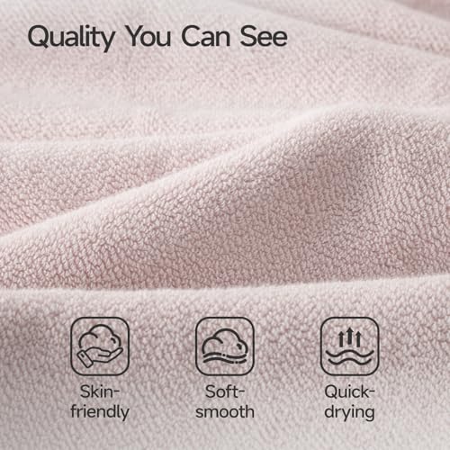 REDKISS Pink Extra Large Bath Sheets Towels - 700 GSM Cotton Bath Sheet, 35 x 70 Inches Jumbo Bathroom Towel Super Soft, Highly Absorbent, Hotel Quality, for Bathroom, Gym, 2 Piece - color: Pink