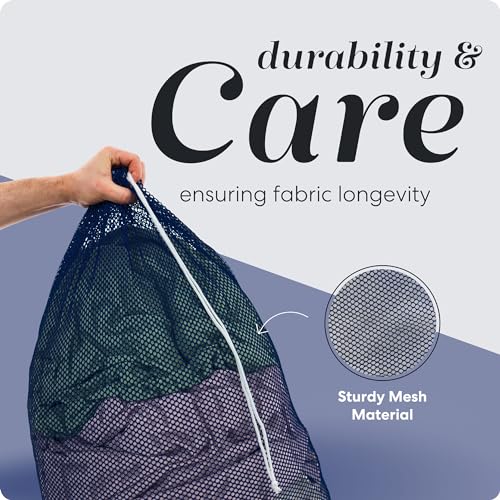 Handy Laundry Mesh XL Laundry Bag - Durable, Machine Washable with Secure Drawstring Closure - Perfect for College Dorms, Laundromats, Apartments (Navy, Large 24" x 36") | XL 24x36 Mesh Laundry Bag, Secure Drawstring, Heavy Duty, Machine Washable, for Del