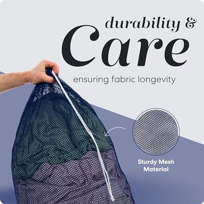 Handy Laundry Mesh XL Laundry Bag - Durable, Machine Washable with Secure Drawstring Closure - Perfect for College Dorms, Laundromats, Apartments (Navy, Large 24" x 36") | XL 24x36 Mesh Laundry Bag, Secure Drawstring, Heavy Duty, Machine Washable, for Del