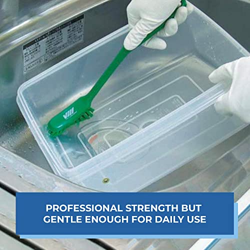Vikan - Fine Dish Brush - Heavy-Duty, Narrow, Slip-Resistant Cleaning Brush, Polypropylene, Polyester Bristle, 11 Inch, Blue, (42873) - color: Blue, size: 1 Count (Pack of 1)
