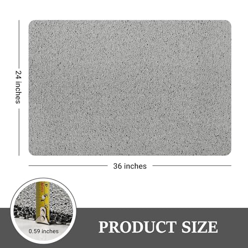 LuxStep Shower Mat Bathtub Mat,Non-Slip Bath Mat with Drain, Quick Drying | 24x36 inch, PVC Loofah Bathmat for Tub,Shower,Bathroom,Grey - color: Stylish Grey, size: 36" x 24"