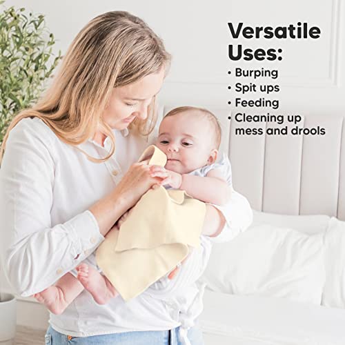 KeaBabies Organic Burp Cloths Baby Boy, Girl, 6-Pack Large Burping Cloths (Terracotta) - color: Terracotta, style: Shea