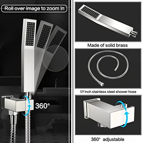Chrome Shower System Rain Faucet Set with Tub Spout, 10 inch | All-Metal Wall Mounted Bathroom Shower Faucet Set with Safe Pressure Balance Valve, Water Saving High Pressure Rainfall Head - color: Polished Chrome, style: 10in with Tub spout