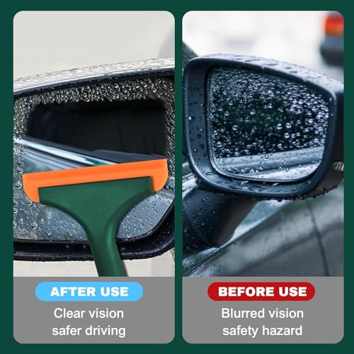 Small Silicone Window Squeegee, Auto Windshield Water Blade Scraper, Multifunctional Auto Squeegee with 5.9 Inch Blade and Non-Slip Handle for Car Window, Home Cleaning (Dark Green, 1PCS) - color: Dark Green