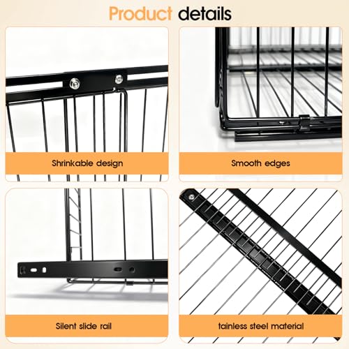 Expandable Pull Out Cabinet Organizer Adjustable Width 13"-20", Kitchen Organization with Adhesive.Bathroom Under Sink Organizers and Storage,Bedroom Slide out Drawers,Pantry - size: 1 Pack 13“-20” Expandable