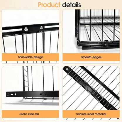 Expandable Pull Out Cabinet Organizer Adjustable Width 13"-20", Kitchen Organization with Adhesive.Bathroom Under Sink Organizers and Storage,Bedroom Slide out Drawers,Pantry - size: 1 Pack 13“-20” Expandable