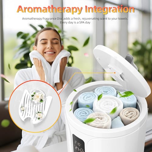 AGLUCKY Towel Warmers for Bathroom，20L Large Blacket Warmer with Screen Display, 24H Dealy Timer, 30/60/90Min Auto Shut Off & Child Lock, Fits Up to 2 Towels, Bathrobes, Blankets - size: plus