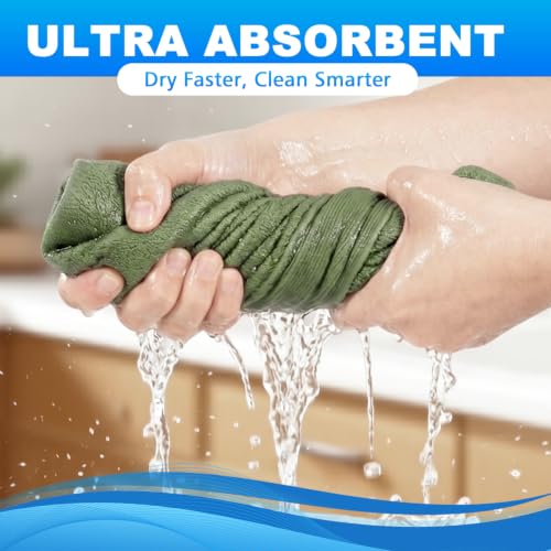 100% Cotton Wash Cloth, 13x13 Inch, 3 Pack, 3 Colors - color: C-green, White and Blue