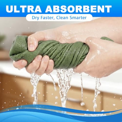 100% Cotton Wash Cloth, 13x13 Inch, 3 Pack, 3 Colors - color: C-green, White and Blue