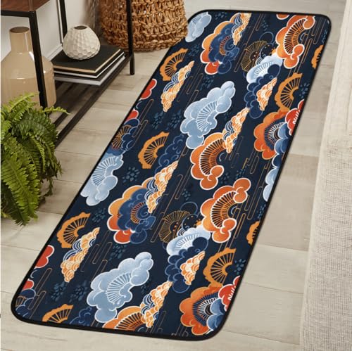 Colorful Cloud Decorations 2' X 6' Washable Soft Comfort Carpet Runner Non-Slip Absorbent Area Rugs for Indoor Hallway Kitchen Laundry Bathroom Entryway Bedroom Runner Mat - color: Print 19