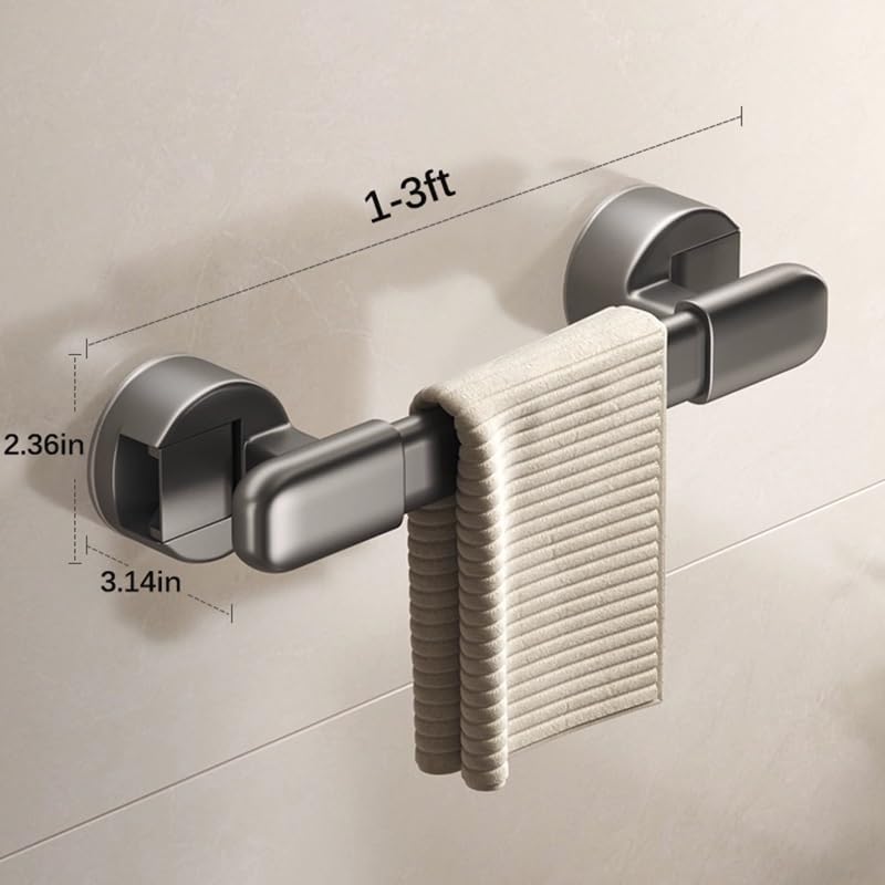 Removable Suction Cup Grab Bar for Shower - Strong Hold Bathroom Grab Bar - for Showers, Windows, Cabinets & Wardrobes - Multifunctional Towel Bar(1ft) - size: 1ft