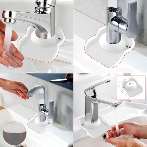 Silicone Faucet Mat for Kitchen Tap Compact Sink Splash Guard Protectors Behind Draining,Clear 2PCS - color: ClearX2