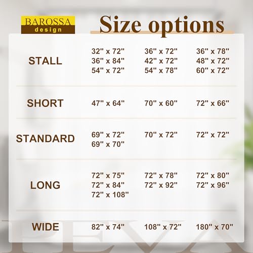 Barossa Design 54" x 78" Frosted Stall Shower Curtain Liner with 3 Magnets | Waterproof PEVA, PVC Free, Metal Grommets, Lightweight Plastic Shower Liner 54x78 Inches for Stall - color: 2a. Frost, size: 54"W x 78"L (Pack of 1)