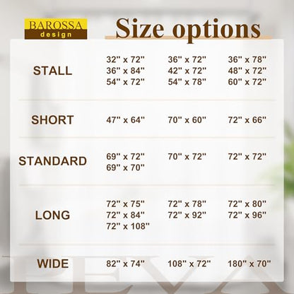 Barossa Design 54" x 78" Frosted Stall Shower Curtain Liner with 3 Magnets | Waterproof PEVA, PVC Free, Metal Grommets, Lightweight Plastic Shower Liner 54x78 Inches for Stall - color: 2a. Frost, size: 54"W x 78"L (Pack of 1)