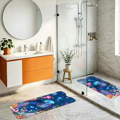 Baby Bath Mat for Tub Non Slip – 40"x16" Extra Long Cartoon Bathtub Mats for Kids Non Slip Shower Mat, Machine Washable, Sea Tub Mats with Suction Cups and Drain Holes for Toddler & Kids (Jellyfish) - color: Sea1