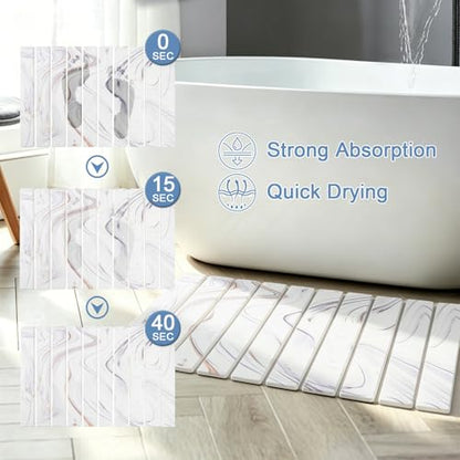Dish Drying Mat, Stone Drying Mat for Kitchen Counter, Stone Bath Mat,White | Water Absorbing Diatomaceous Earth Drying Stone for Kitchen Counter, Bath Stone Mat, Kitchen Dish Drying Stone Mat, 24"×16" - color: White