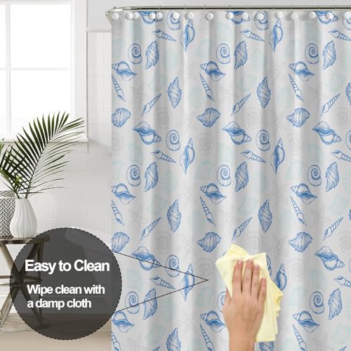 Plastic Shower Liner - Premium PEVA 4G Shower Curtain Liner with Rustproof Grommets and 3 Weighted Magnets, Waterproof Shower Curtain for Bathroom… (Whelk, 72”*72”) - color: Whelk, size: 72”*72”