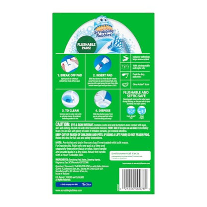 Scrubbing Bubbles Flushable Toilet Wand Refills, Fresh Brush Toilet Cleaner Refill Pads, Cleans Limescale & Fights Odors, Citrus Scent, 10 Count, Pack of 4 - size: 10 Count (Pack of 4), style: Refill