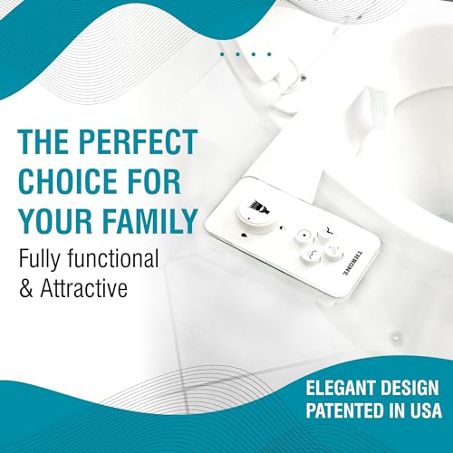 Throne Bidet Attachment for Toilet Seat USA Patented Easy Install (White) | Non-Electric Self Cleaning Cold Water Sprayer Double Nozzle (Frontal & Rear Wash) Bathroom Bidet Toilet Seat Attachment - color: White/White