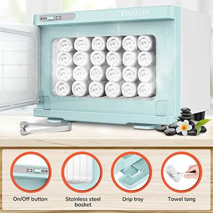 TASALON 8L Professional Hot Towel Warmer Cabinet, Use for Spa & Salon and Bathroom, Upgrade Fast Heating Aluminum Interior, Fits up to 24 Small Towels, White - color: WIHTE