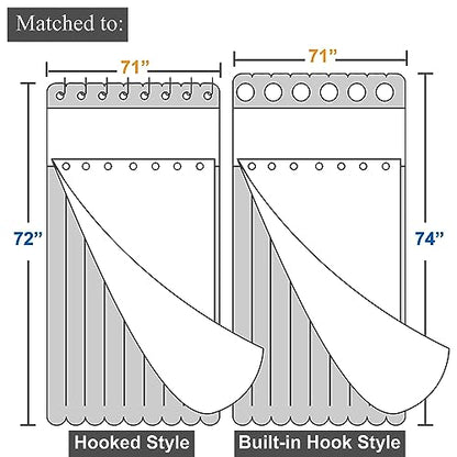 Barossa Design Frosted Snap-in Shower Curtain Liner Replacement, 70x54 | Premium PEVA, Waterproof, Lightweight Snap On/Off Removable Liner for No Hook Shower Curtain, Hotel/Home Use - color: Frost, size: 70"W x 54"L (Pack of 1)