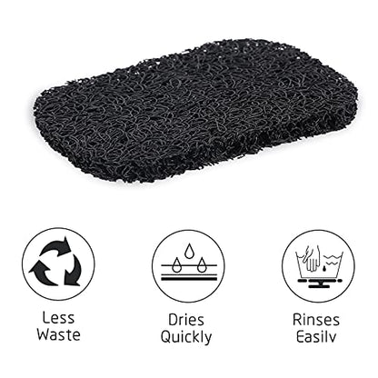 15 Piece Soap Savers Pads - Black BPA Free Holder for Bar Soap, Non-Slip Self Draining Dish Lift for Shower, Kitchen, Bathroom - Tray Bulk Accessories - color: Black