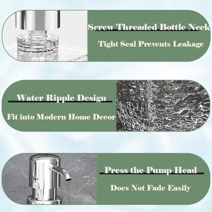 2 Packs Foaming Soap Dispenser 300ml (10.6oz) Foam Pump Soap Dispensers Square Plastic Hand Soap Lotion Dispenser for Hand Soap Dish Wash Shampoo Body Wash