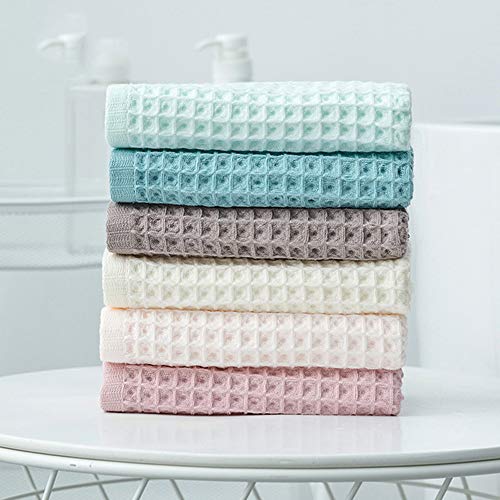 Cotton Material Waffle Bath Towel Soft Absorbent Towel for Bathroom Hotel Household Quick Drying(Brown 34 x 74cm) - size: Brown 34 x 74cm