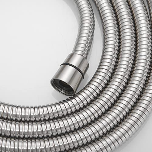 Homevacious 100 Inch Replacement Handheld Shower Hose Brushed Nickel | Brass Fittings Extra Long Flexible Stainless Steel