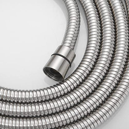 Homevacious 100 Inch Replacement Handheld Shower Hose Brushed Nickel | Brass Fittings Extra Long Flexible Stainless Steel