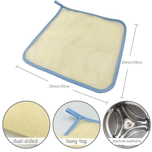 5 Pack Double Layer Home Spa Bath Shower Exfoliate Exfoliating Massage Body Skin Care Scrub Scrubber Washcloth Wash Cloths Towel Exfoliator Smoother