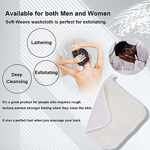 PPHAO - Soft Weave Washcloth for Face - Face Washcloths - Exfoliating Washcloths for Dead Skin - Washcloth Scrubber for Body - Towel - Double Sided Design - 12 Pack