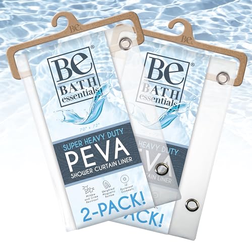 SO HOME Shower Curtain Liner - Heavy Duty 6 Guage PEVA - Built in 3 Weighted Magnets - 12 Aluminium Grommets (2, Clear, 72" x 70" - color: Clear