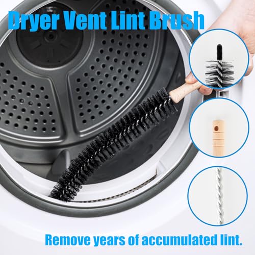 Washing Machine Cleaning Brush,Dryer Vent Cleaner Kit,Crevice Brush for Bathroom, Shower & Kitchen - Scrub Brushes with Long Handle,Household Cleaning Tools Tile, Bathtub, Sink, Grout Cleaning Brushes | Crevice Brush for Bathroom, Shower & Kitchen Scrub B