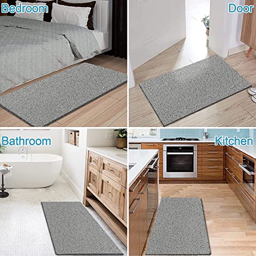 godehone Shower Mats Non Slip Without Suction Cups, PVC Loofah Bathroom Mats, Loofah Mats for Shower and Bathroom, Quick Drying, 23.6× 47.2 Inch, Grey - color: Grey, size: 47.2" x 23.6" (Rectangular)