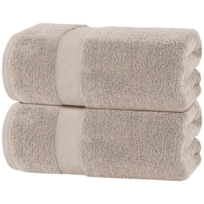 White Classic Luxury Soft Bath Sheet Towels - 650 GSM Cotton Luxury Towels Extra Large 35x70 | Highly Absorbent and Quick Dry | Hotel Quality, Taupe, 2 Pack - color: Taupe, size: Bath Sheets, 2 Pack