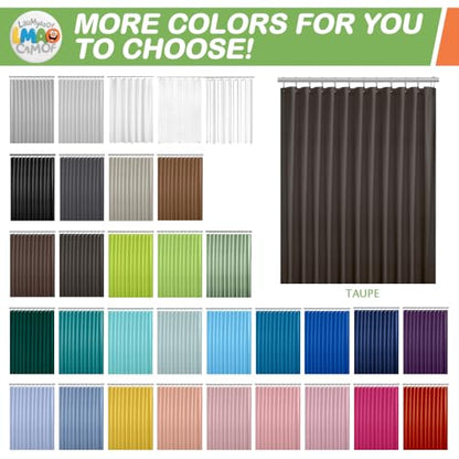 2 Pack | Taupe Plastic Shower Curtain Or Liner, 72x72 Inch Lightweight Plastic Bathroom Shower Showroom Inner Curtain with Rustproof Metal Grommet Holes and Weighted Magnets - color: Taupe