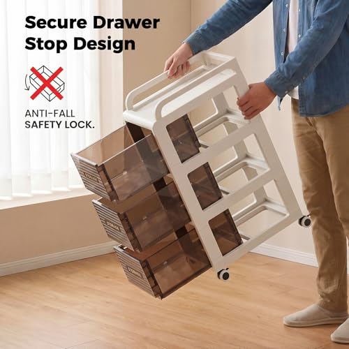 Bathroom Storage with Drawers, 11.8" Wide Slim Storage Cabinet | Narraw Cart with Wheels for Small Spaces Kitchen Office Bedroom Dinning Room Under Desk, 29.7" Tall - size: 30x41x75 cm