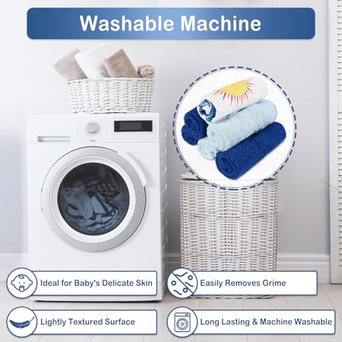 softan Baby Washcloths, 24Pack Baby Wash Cloths Extra Soft & Ultra Absorbent, Baby Towels Face Towel Unisex for Boys Girls Face & Body, Washclothes Gentle on Sensitive Skin, 9''x 9''Blue Planet - color: Blue Planet