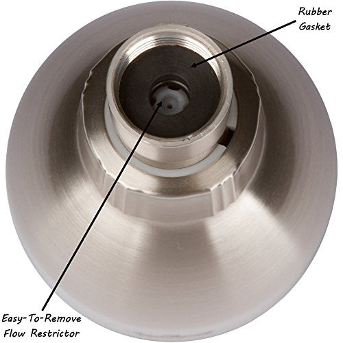 High Pressure Shower Head - 2.5 GPM - Brushed Nickel | Best 3 Inch Wall Mount Bathroom Showerhead For Boosting Low Flow With Anti-Clog Nozzles, Adjustable Brass Ball Joint - color: Brushed Nickel, size: 2.5 GPM