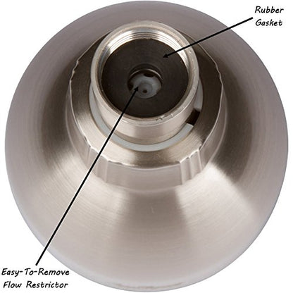 High Pressure Shower Head - 2.5 GPM - Brushed Nickel | Best 3 Inch Wall Mount Bathroom Showerhead For Boosting Low Flow With Anti-Clog Nozzles, Adjustable Brass Ball Joint - color: Brushed Nickel, size: 2.5 GPM