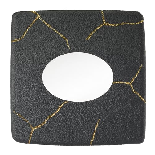 Nicole Miller - Tissue Box Cover, Resin Countertop Accessories, Dorm Room Essentials (Sydney Collection, Black/Gold) - size: Tissue Box Cover