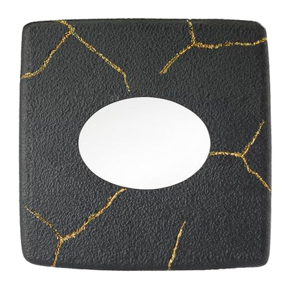 Nicole Miller - Tissue Box Cover, Resin Countertop Accessories, Dorm Room Essentials (Sydney Collection, Black/Gold) - size: Tissue Box Cover