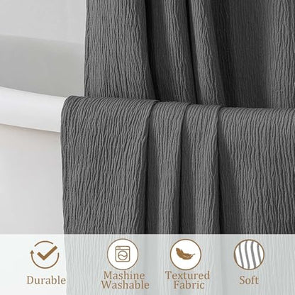 Aiyufeng 3D Textured Grey Shower Curtain for Bathroom, Fabric Shower Curtain Soft Cloth & Hotel Spa Quality, Luxury Boho Bathroom Curtains, Machine Washable, Grey, 72x72 Inches - color: Grey, size: 72"W x 72"L (Pack of 1)