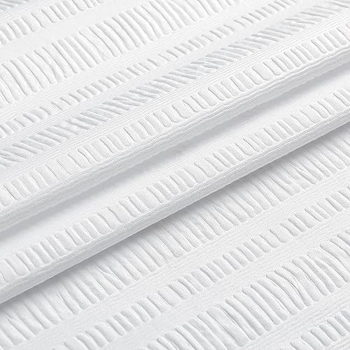 Aiyufeng Moga Stall Fabric Shower Curtain Waterproof, Soft & Lightweight Small Shower Curtain with Texture for Narrow Stall Size, Machine Washable, 36" Wx72 L, White - color: White, size: 36"W x 72"L (Pack of 1)