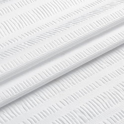 Aiyufeng Moga Stall Fabric Shower Curtain Waterproof, Soft & Lightweight Small Shower Curtain with Texture for Narrow Stall Size, Machine Washable, 36" Wx72 L, White - color: White, size: 36"W x 72"L (Pack of 1)