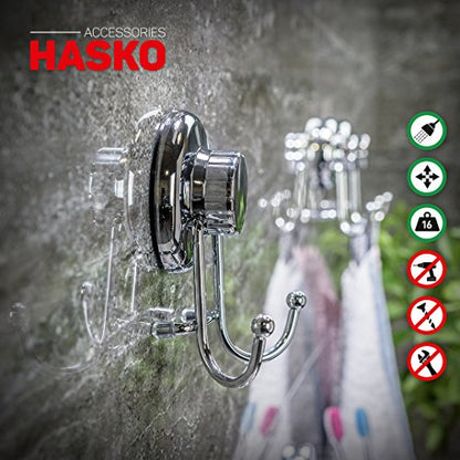 Powerful Vacuum Suction Cup Hooks Holder for Towel, Robe and Loofah - Stainless Steel Hook for Bathroom and Kitchen (Chrome)