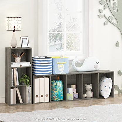 Furinno LUDER Book Shelf, 5-Tier Bookshelf, Bookcase with Open Shelves, 9.4 x 15.8 x 52, Easy Assembly, for Living Room, Bedroom, Home Office, French Oak - color: French Oak, size: 5-Tier
