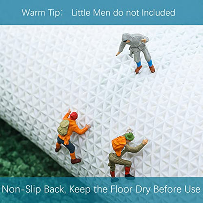 Long Bathroom Runner Rugs- Green Leaves Bathmats Strong Water Aabsorbent Bath Rug with Non Slip Back Large Cute Bathroom Mat for Bathtub Shower Wash Basin 17.5x47 IN/45x120 CM | Super Soft Strong Water Absorbent Bathmat Cute Bath Rug Leaf Bath Home Decor